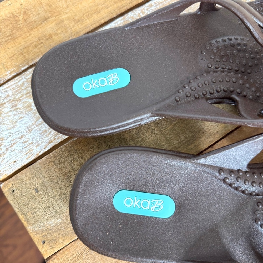 OKA b. Women's Brown Slide Slip on  Waterproof Sandals Size Large - Picture 5 of 12